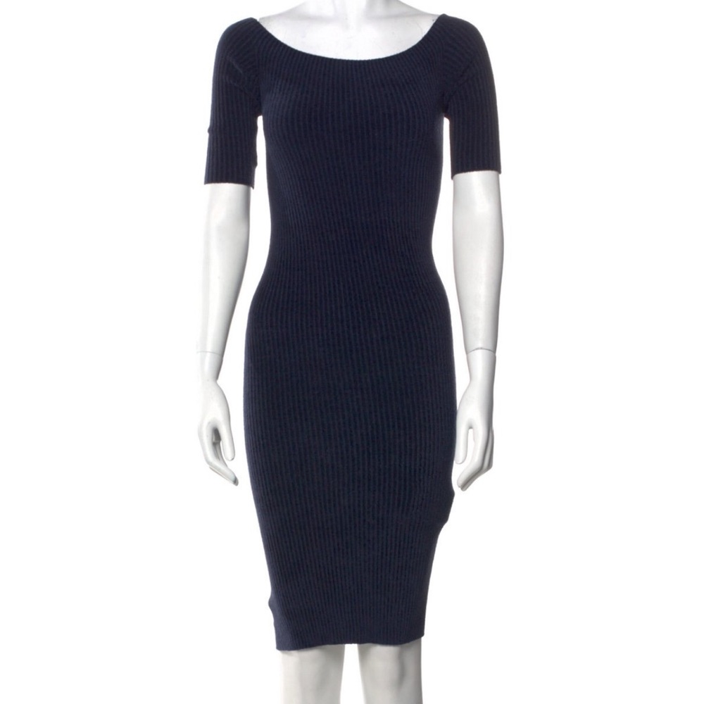 Helmut Lang Women's Blue Midi Tight Dress